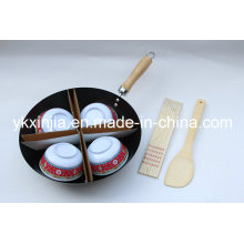 Ustensiles de cuisine Wok sans bâton avec bols, cuillères, baguettes, Pancake Turner, set de cuisine